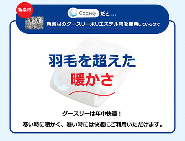 新品❤Goosely 掛布団 本掛け 抗ウィルス 消臭 機能 タイプ ホワイト